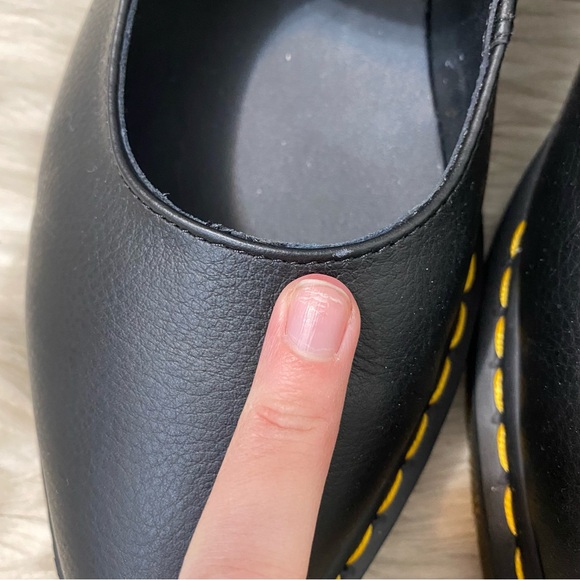 Dr. Martens Elphie Black Virginia Leather Mary Jane Shoes Chunky Ballet Flat 10 - Picture 12 of 12
